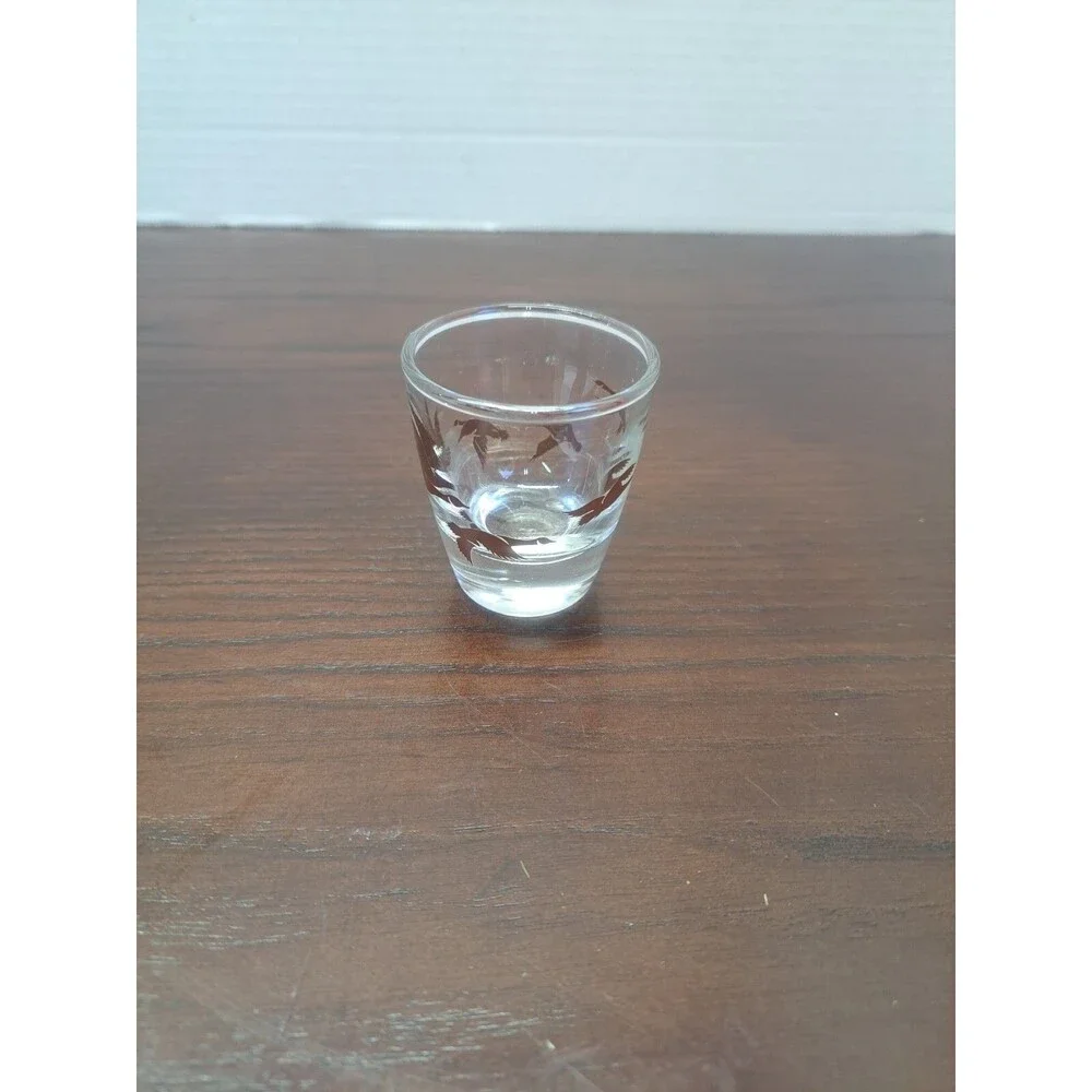 Vintage Shot Glass With Brown Flying Ducks